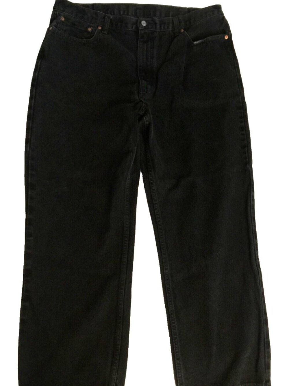 LEVIS 550 BLACK JEANS MENS 42x32 FITS 39.5x29 RELAXED FIT STRAIGHT DENIM COTTON